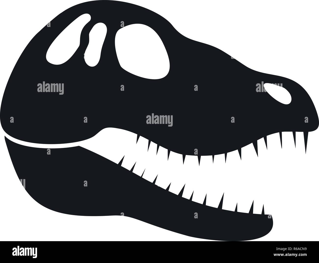 Cranio di dinosauro icona di testa. Semplice illustrazione del cranio di dinosauro testa icona vettoriali per il web design isolato su sfondo bianco Illustrazione Vettoriale