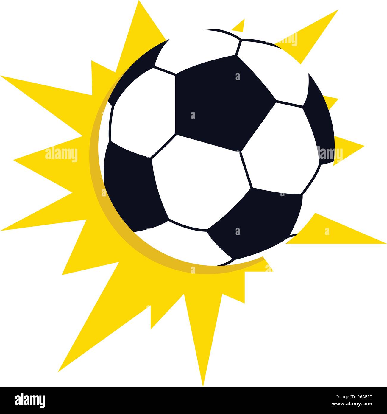Star soccer ball icona, stile piatto Illustrazione Vettoriale