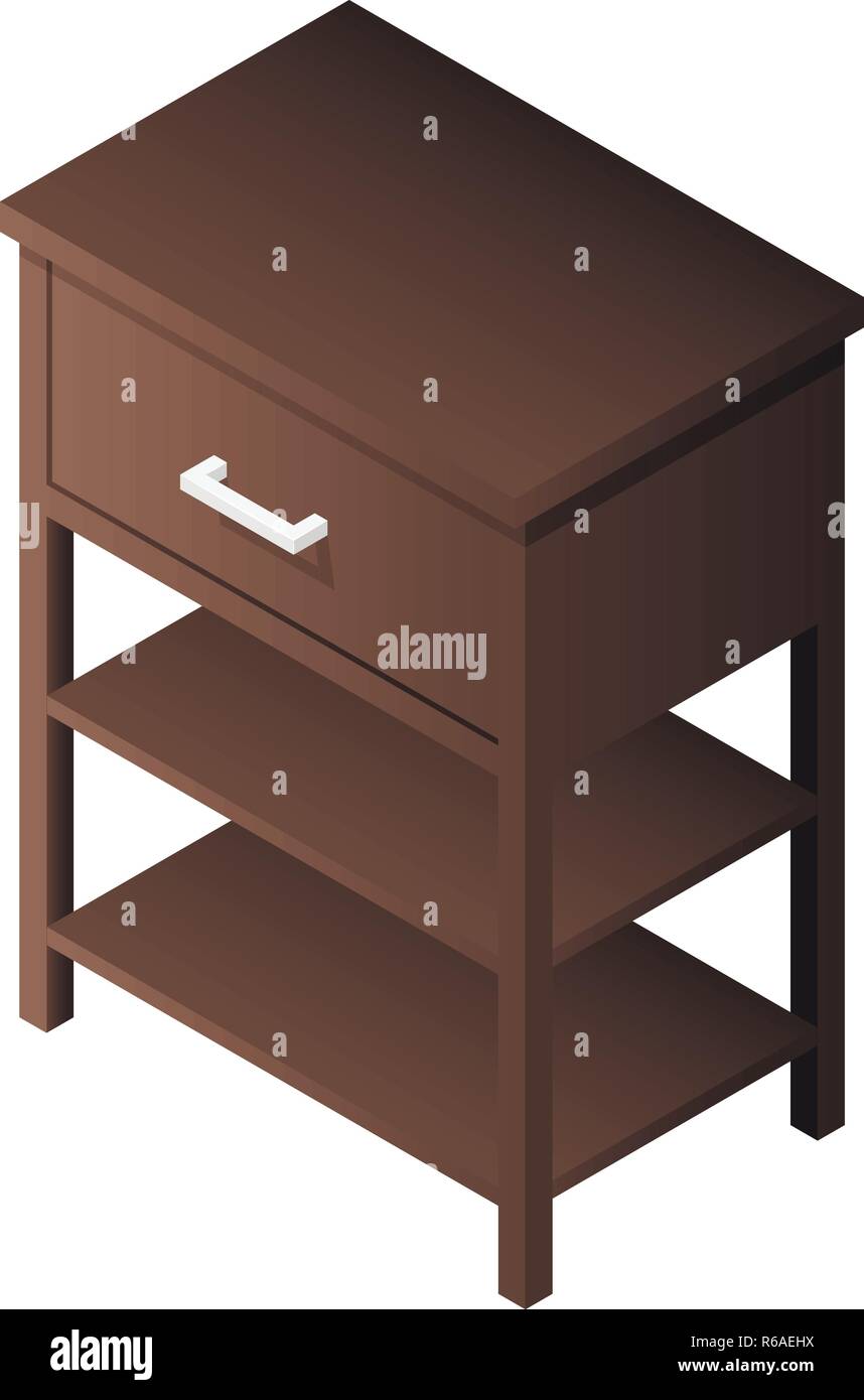 Comodino icona. Vista isometrica del comodino icona vettore per il web design isolato su sfondo bianco Illustrazione Vettoriale