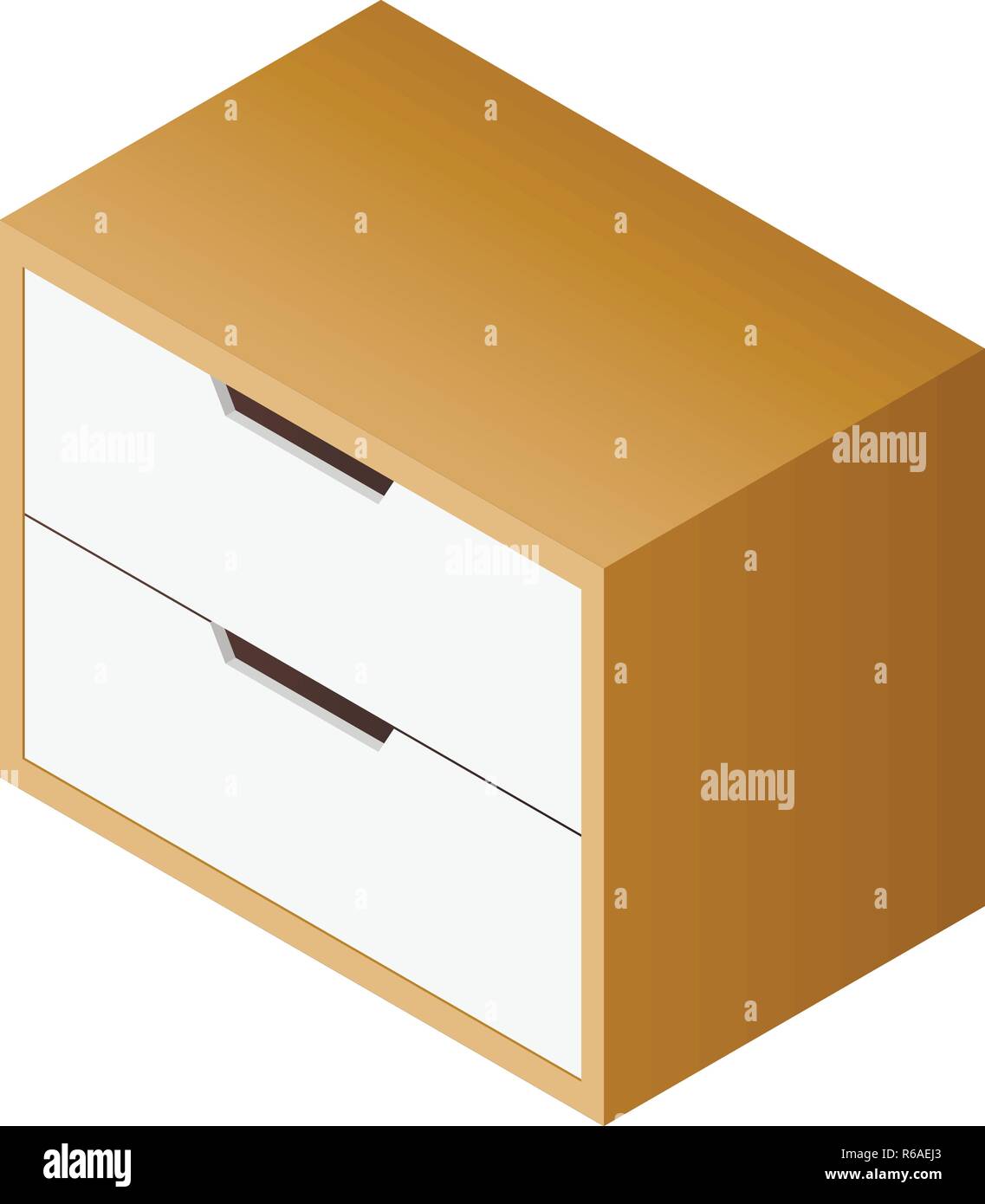 Comodino in legno icona. Vista isometrica di legno comodino icona vettoriali per il web design isolato su sfondo bianco Illustrazione Vettoriale