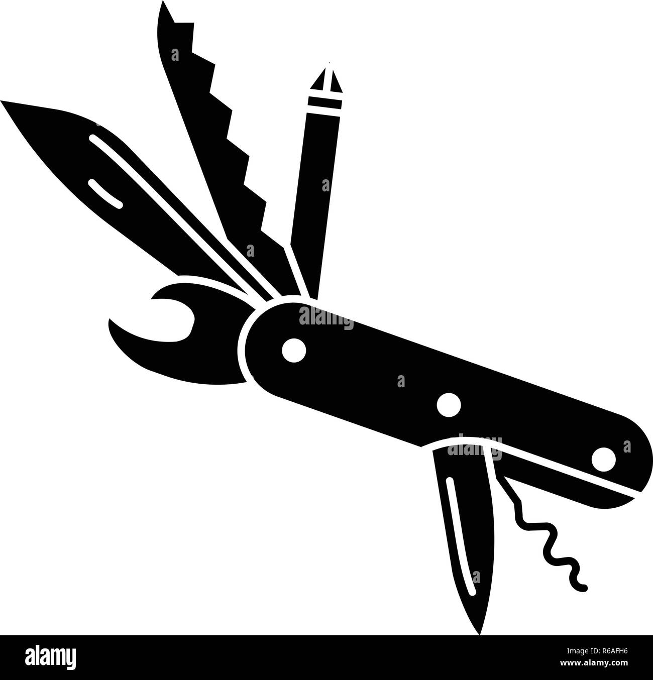 Camp icona coltello, stile semplice Illustrazione Vettoriale