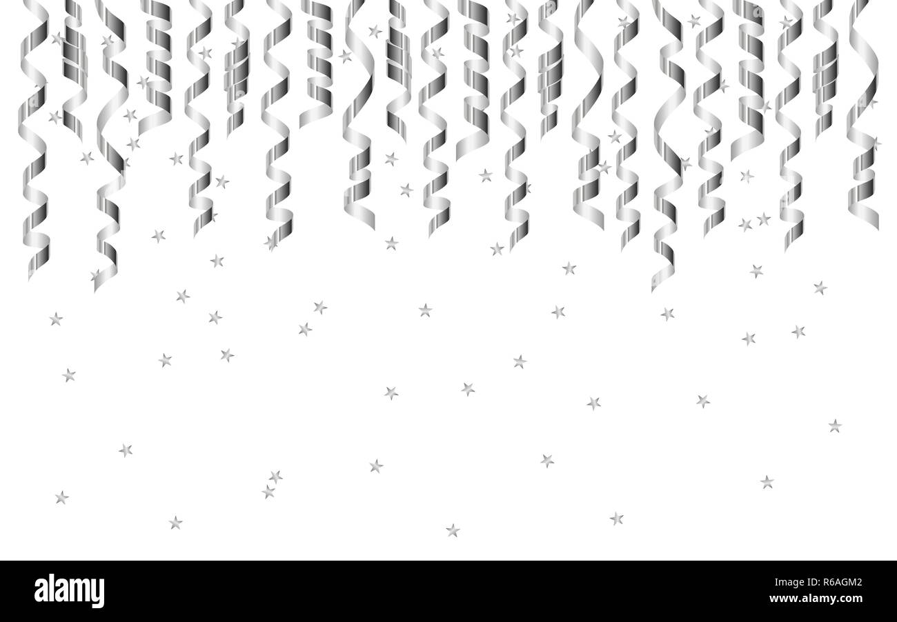 Natale a serpentina di argento concetto banner. Illustrazione realistica di argento di Natale a serpentina concetto vettoriale banner per il web design Illustrazione Vettoriale