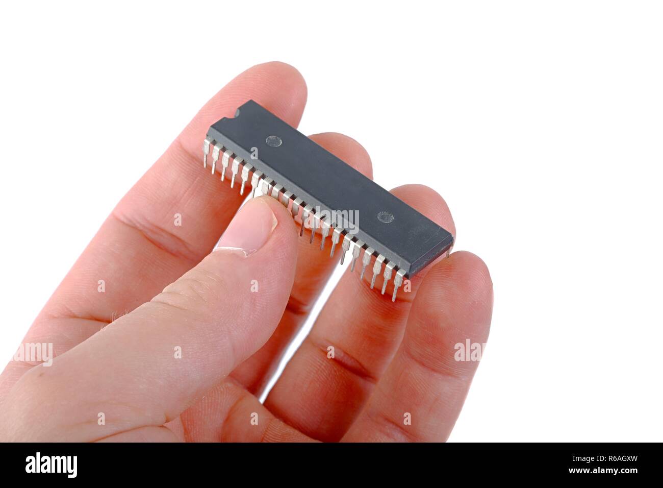 Vecchio chip di computer Foto Stock