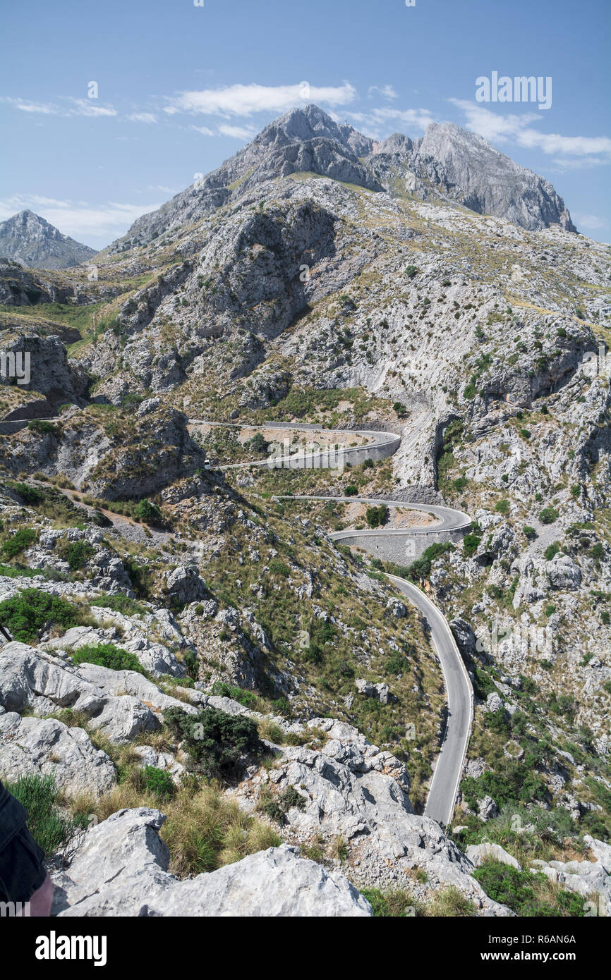 Mallorca, Spagna - 24 Luglio 2013: Nus de la corbata, strada ma-2141 Foto Stock