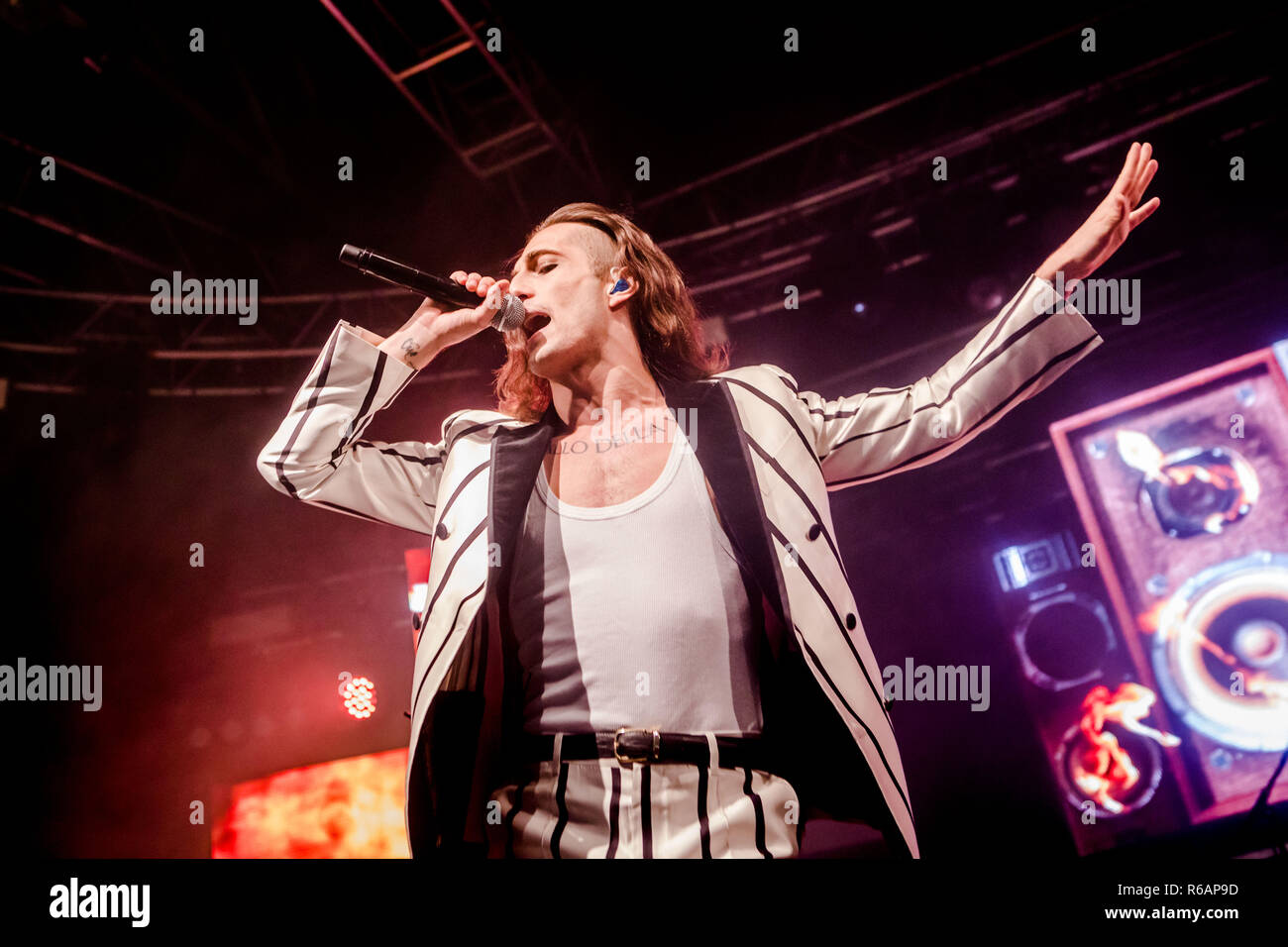 Maneskin esegue live at Fabrique in Milano, Italia, il 23 novembre 2018 Foto Stock