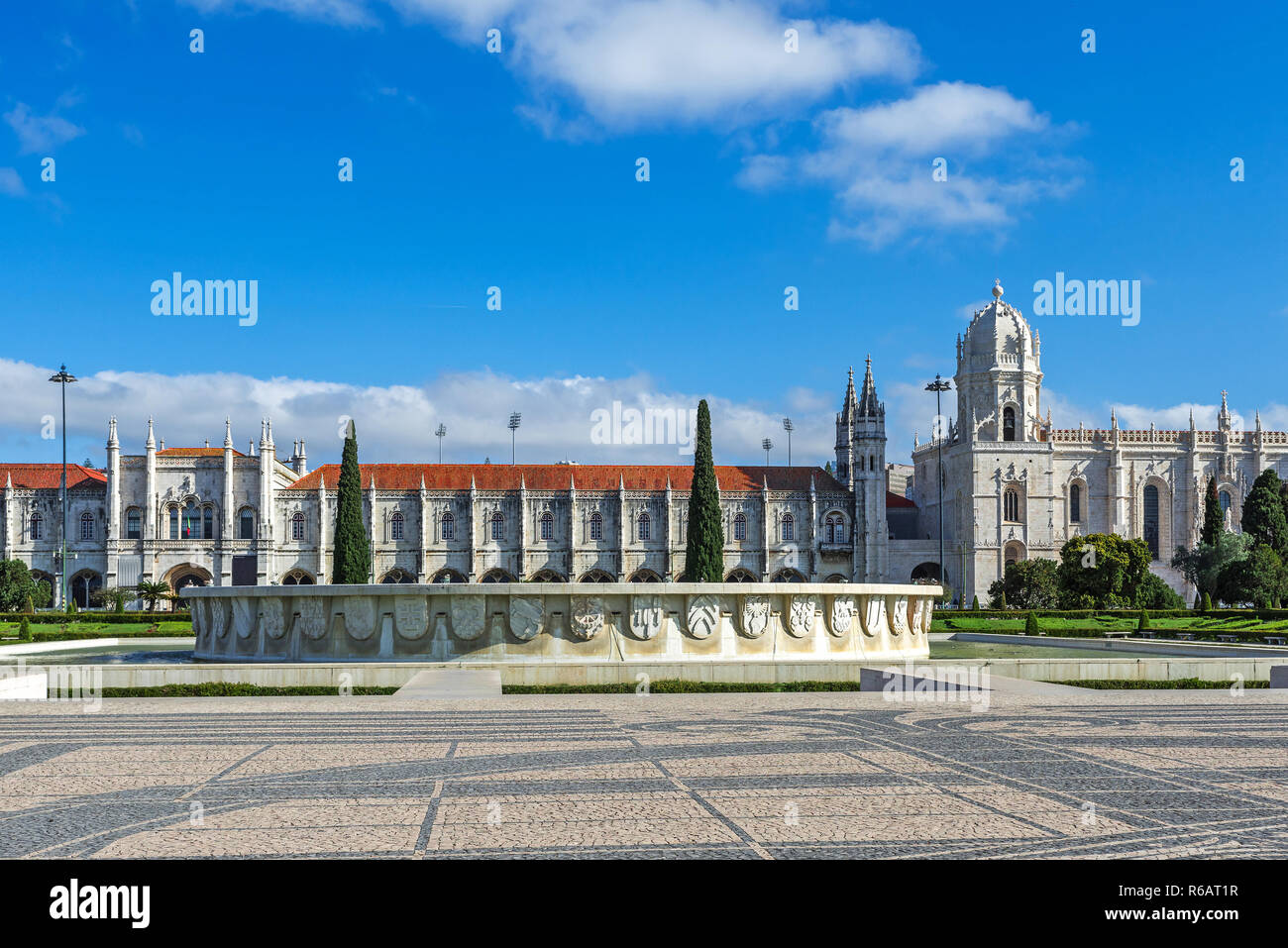 Lisbona, Portogallo. Hieronymites o il Monastero di Jeronimos si trova nella parrocchia di Belem. destinazione di viaggio Foto Stock