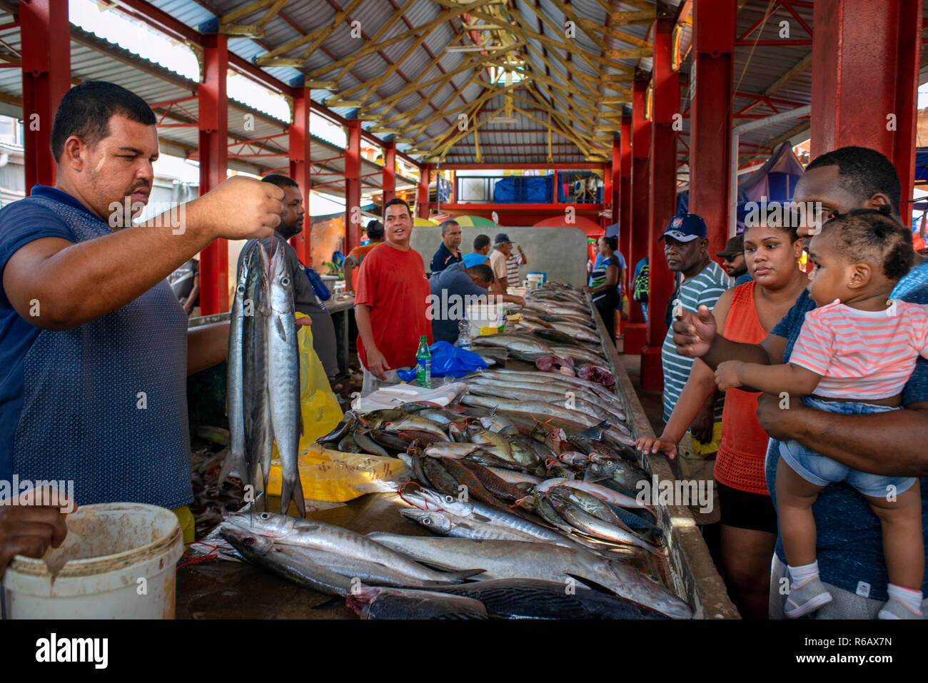 Victoria Market di Victoria, Mahe Island, Seicelle Foto Stock