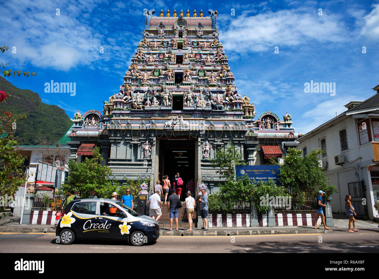 Tempio Hindu Sri Vinayagar Navasakthi in Victoria città capitale delle Seychelles Foto Stock