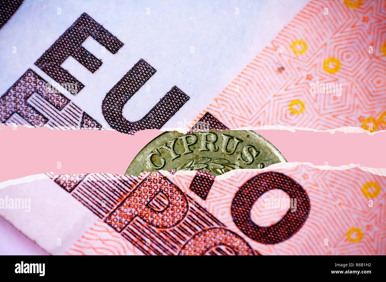 Euro e Cipro Foto Stock