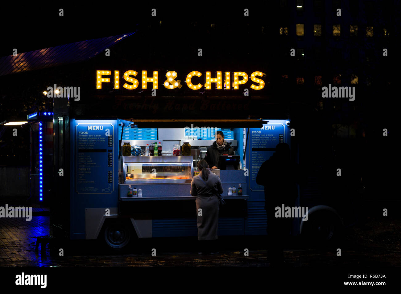 Pesce mobili e Chip van, London, Regno Unito Foto Stock