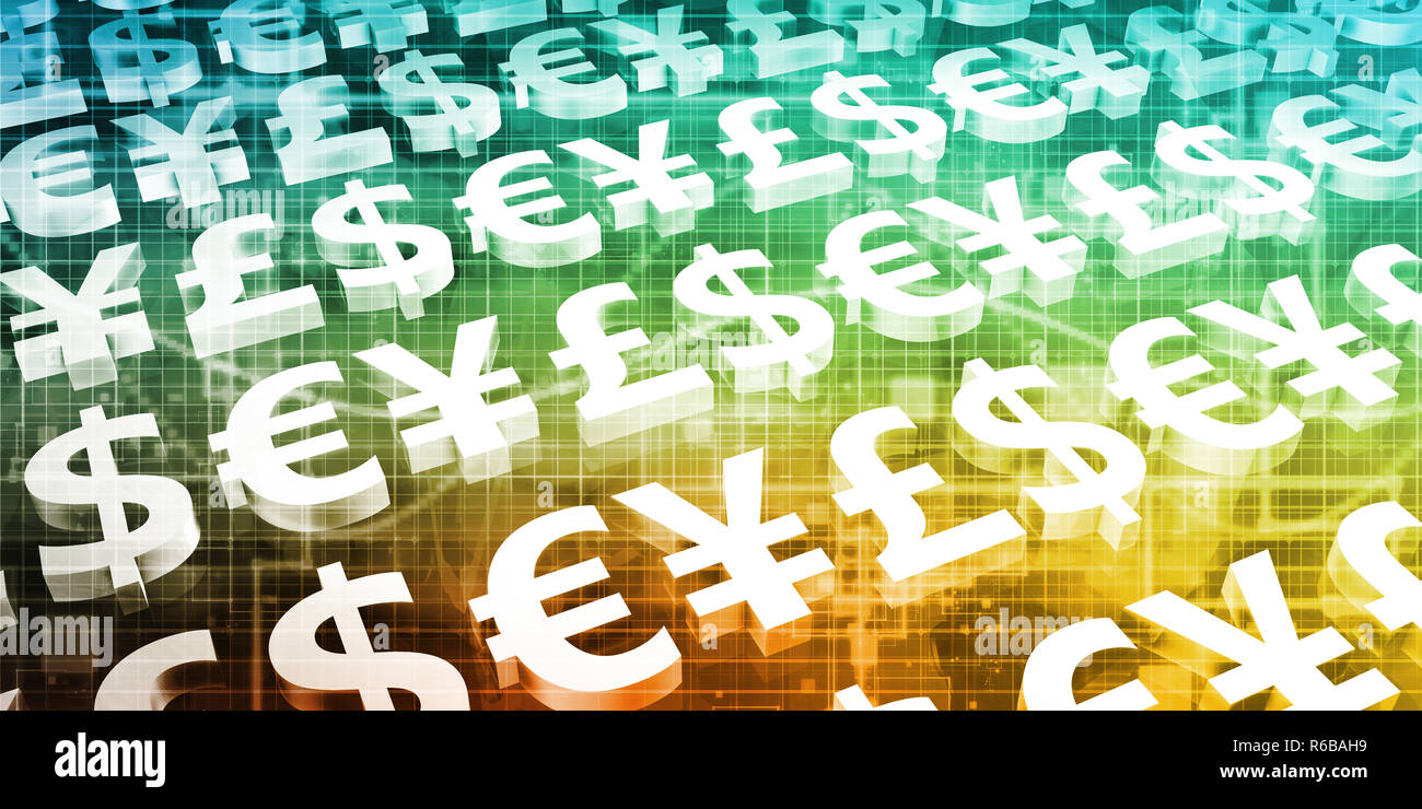 Valute globali Foto Stock