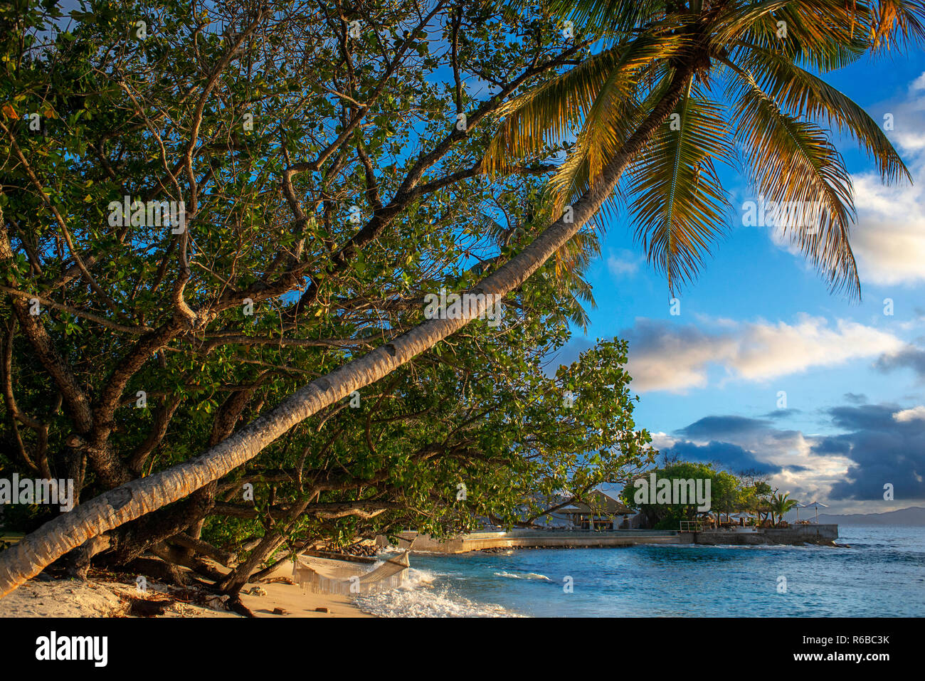 Six Senses Zil Pasyon hotel di lusso. Felicite isola delle Seychelles. Foto Stock