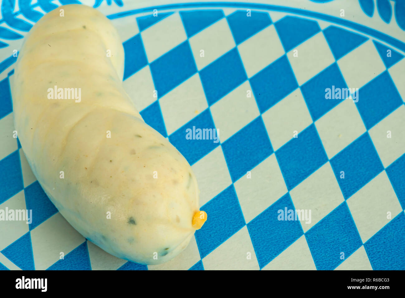 La salsiccia di vitello piatto con colori bavarese Foto Stock
