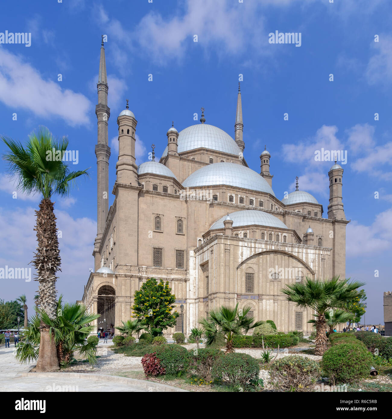 Il Cairo, Egitto - 10 Gennaio 2016: la grande moschea di Muhammad Ali Pasha (Moschea di alabastro), situato nella Cittadella del Cairo Foto Stock