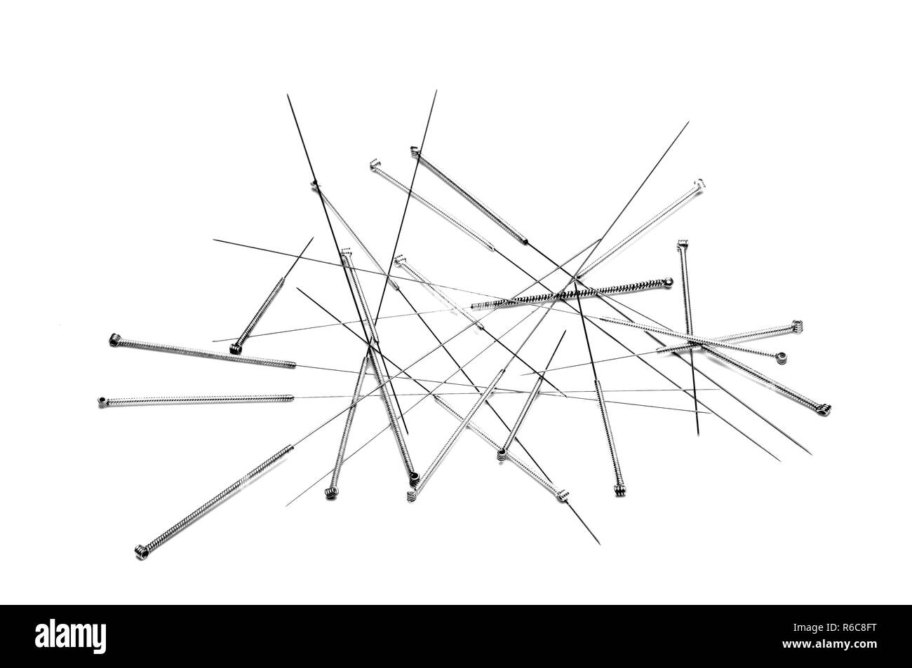 Aghi di agopuntura Foto Stock