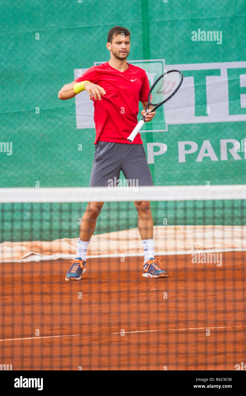 Grigor Dimitrov a giocare a tennis ATP250 nel torneo di Istanbul Foto Stock