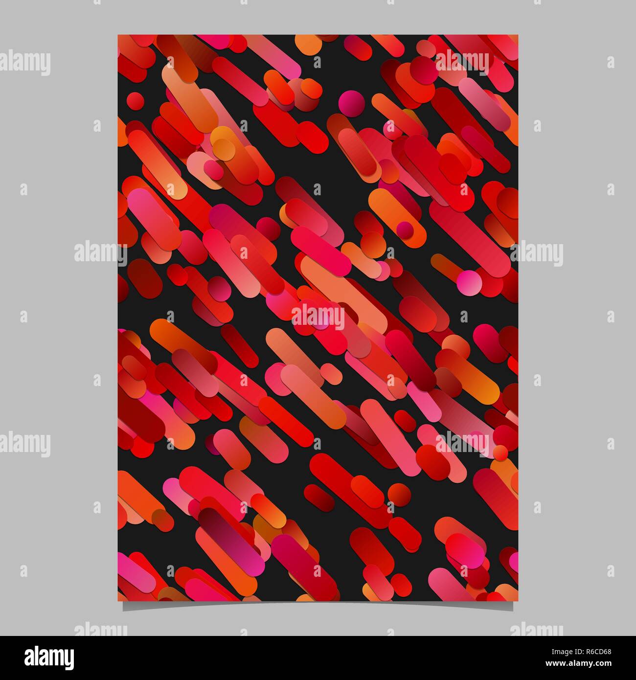 Rosso alla moda gradiente diagonale arrotondata pattern a strisce sfondo brochure Illustrazione Vettoriale