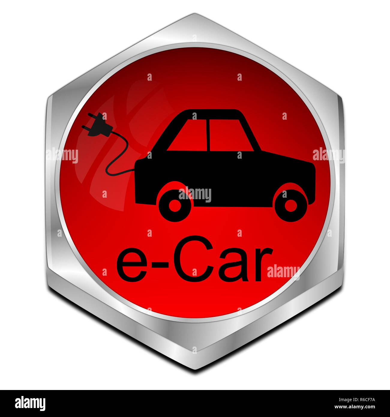 Colore rosso e il pulsante Auto - 3D illustrazione Foto Stock