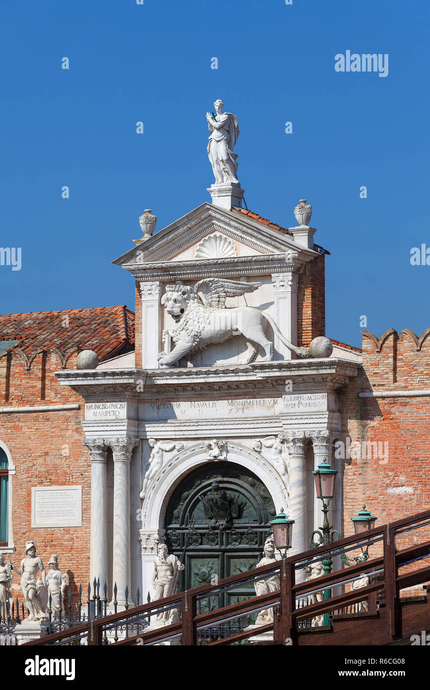 Arsenale veneziano, complesso di ex cantieri e armory, Venezia, Italia Foto Stock