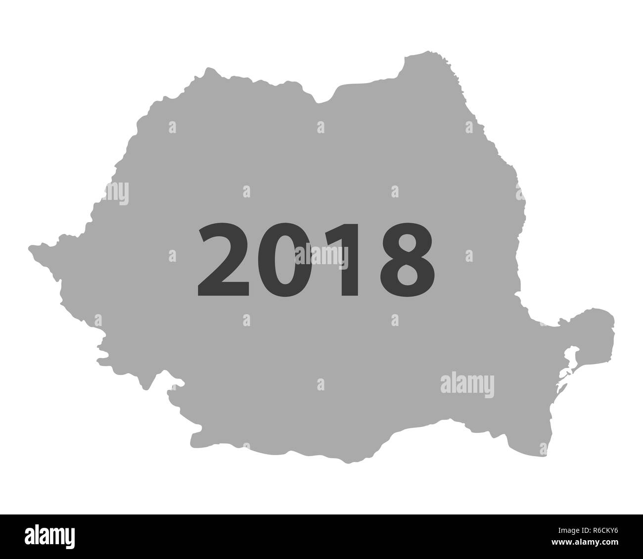 Mappa di Romania 2018 Foto Stock