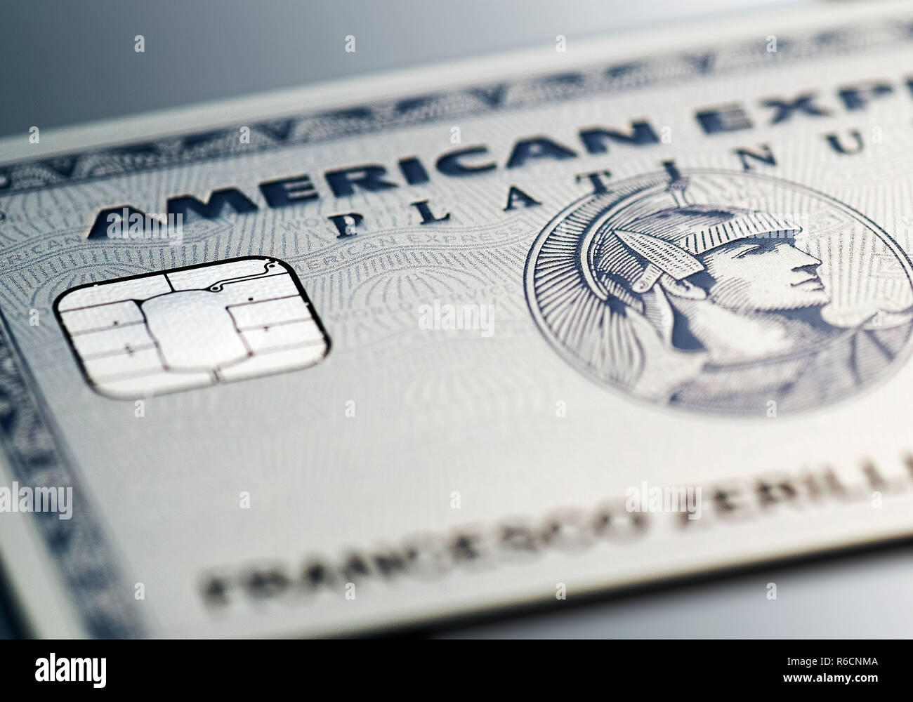 Platino American express carta di credito, close up Foto Stock