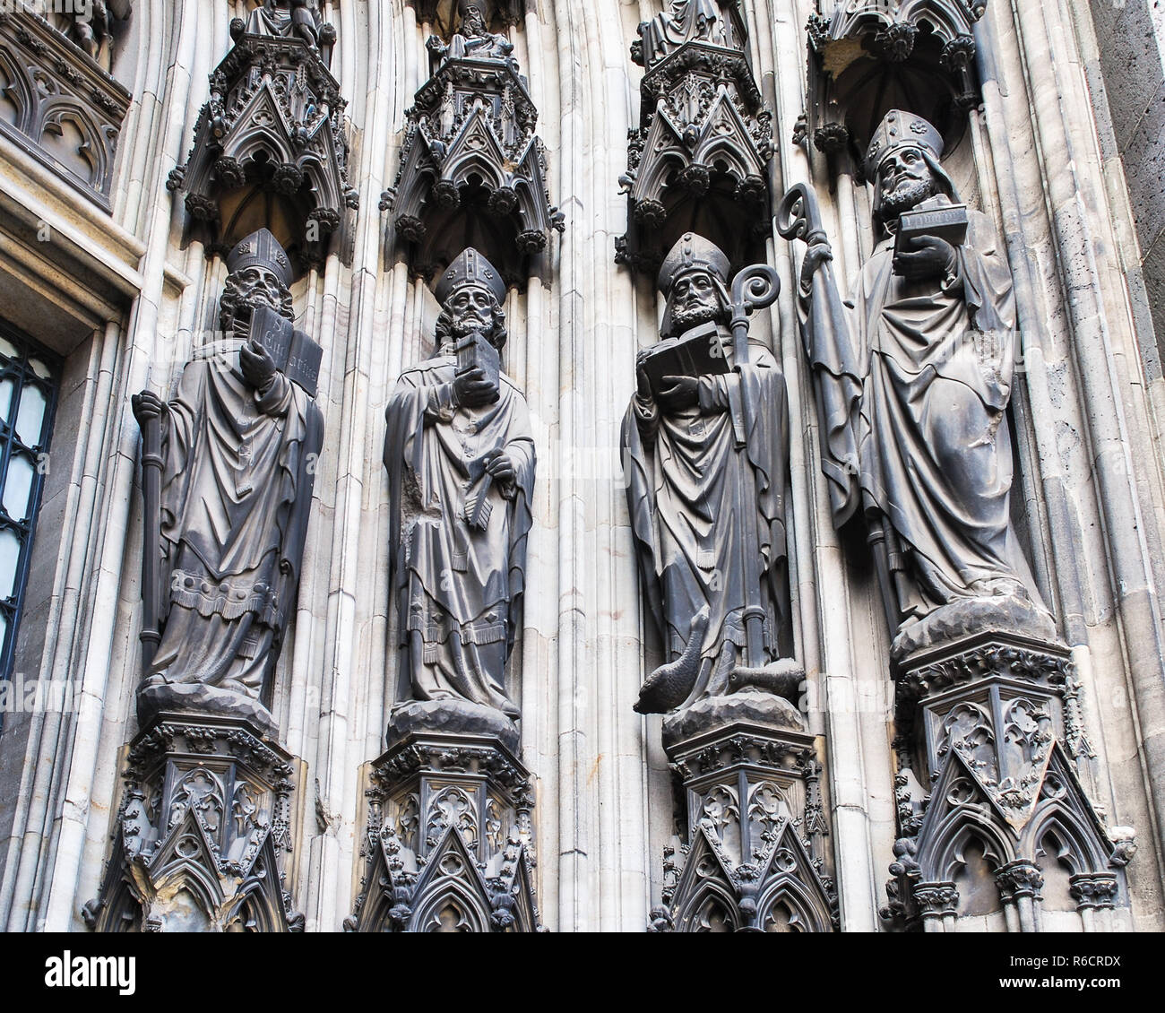 La decorazione esterna della Cattedrale di Colonia Foto Stock