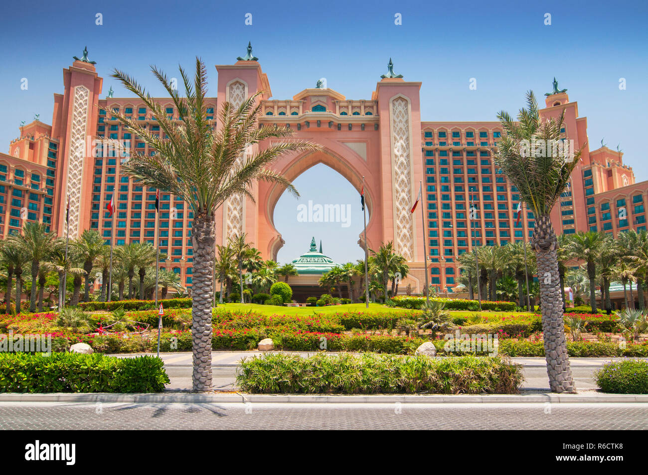 La famosa in tutto il mondo Atlantis hotel in Jumeirah Palm Island in Dubai Emirati Arabi Uniti Foto Stock