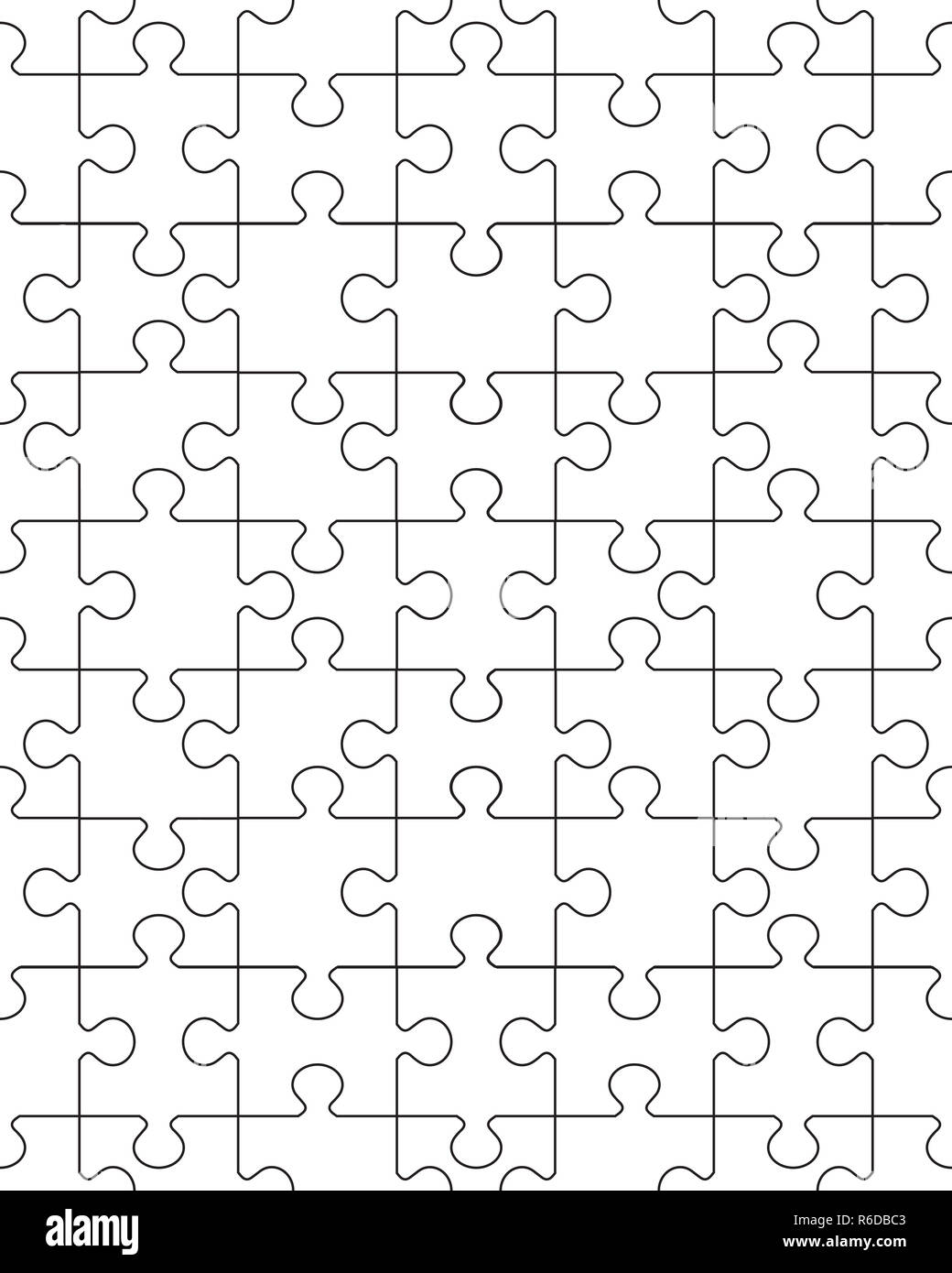Separare i pezzi di puzzle bianco, la perfetta illustrazione Foto Stock