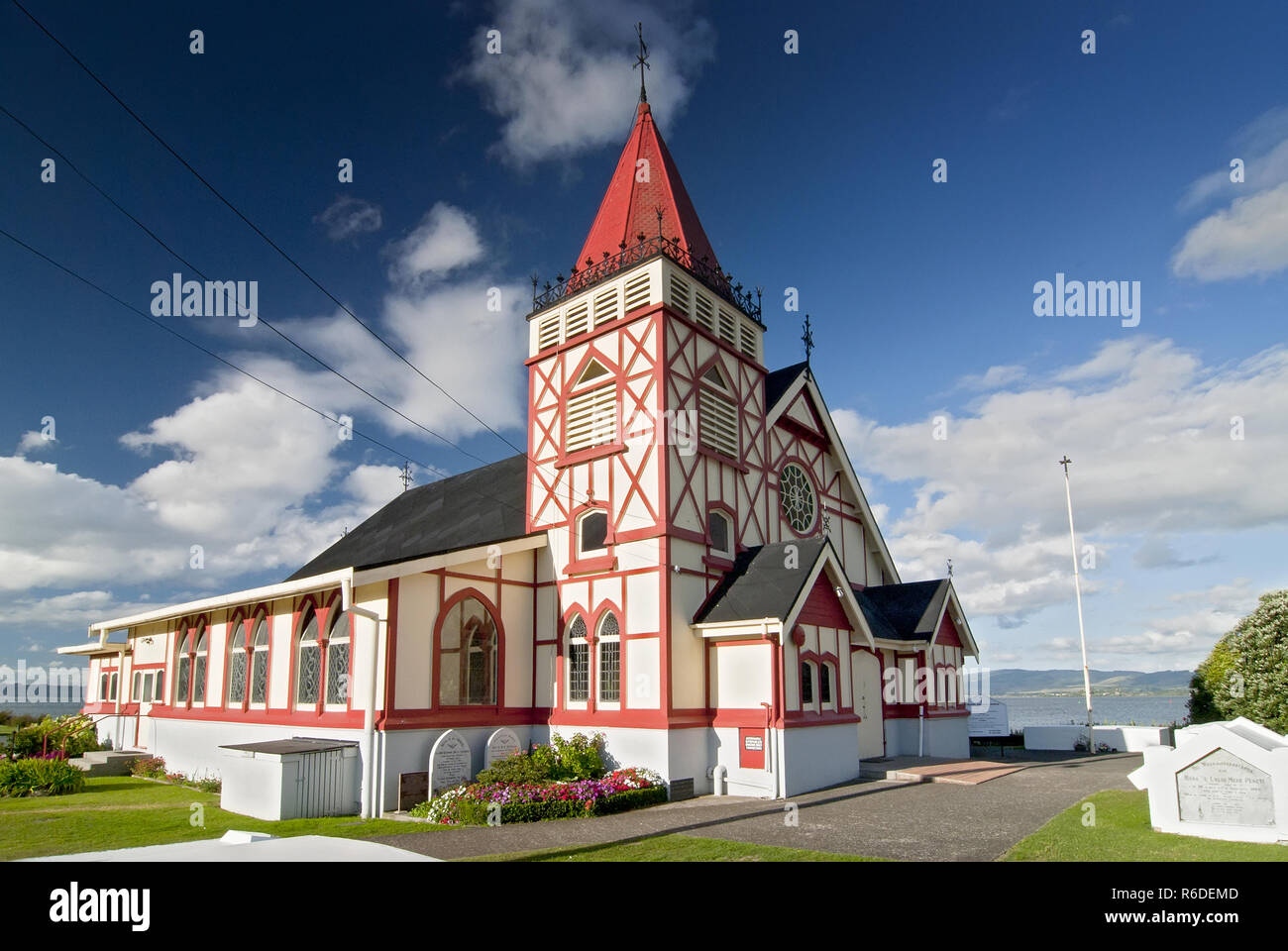 Nuova Zelanda St fedi Chiesa Maori a Rotorua Foto Stock
