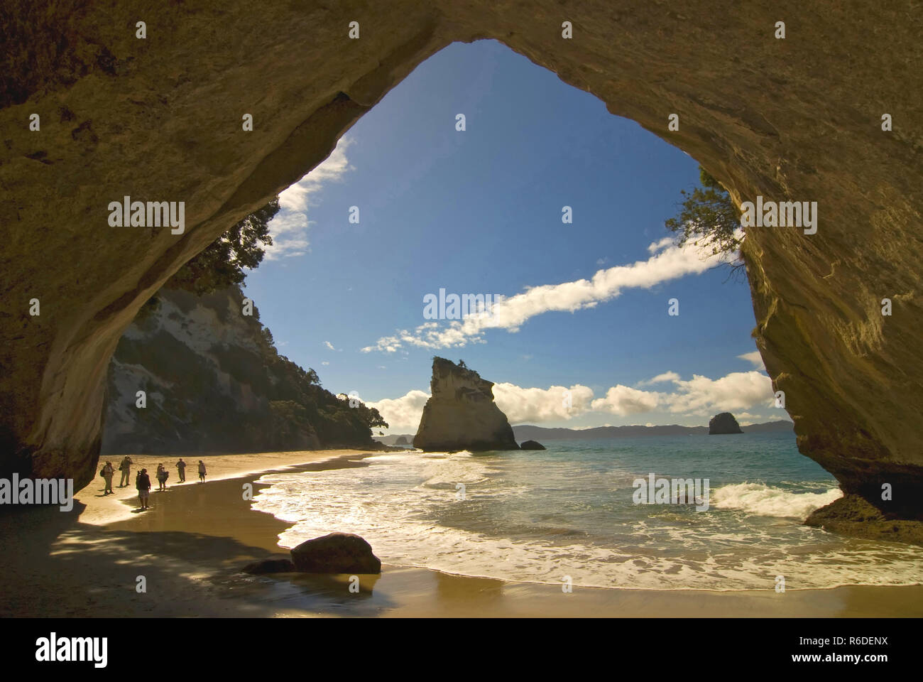 Nuova Zelanda, Penisola di Coromandel, Cove Della Cattedrale Foto Stock