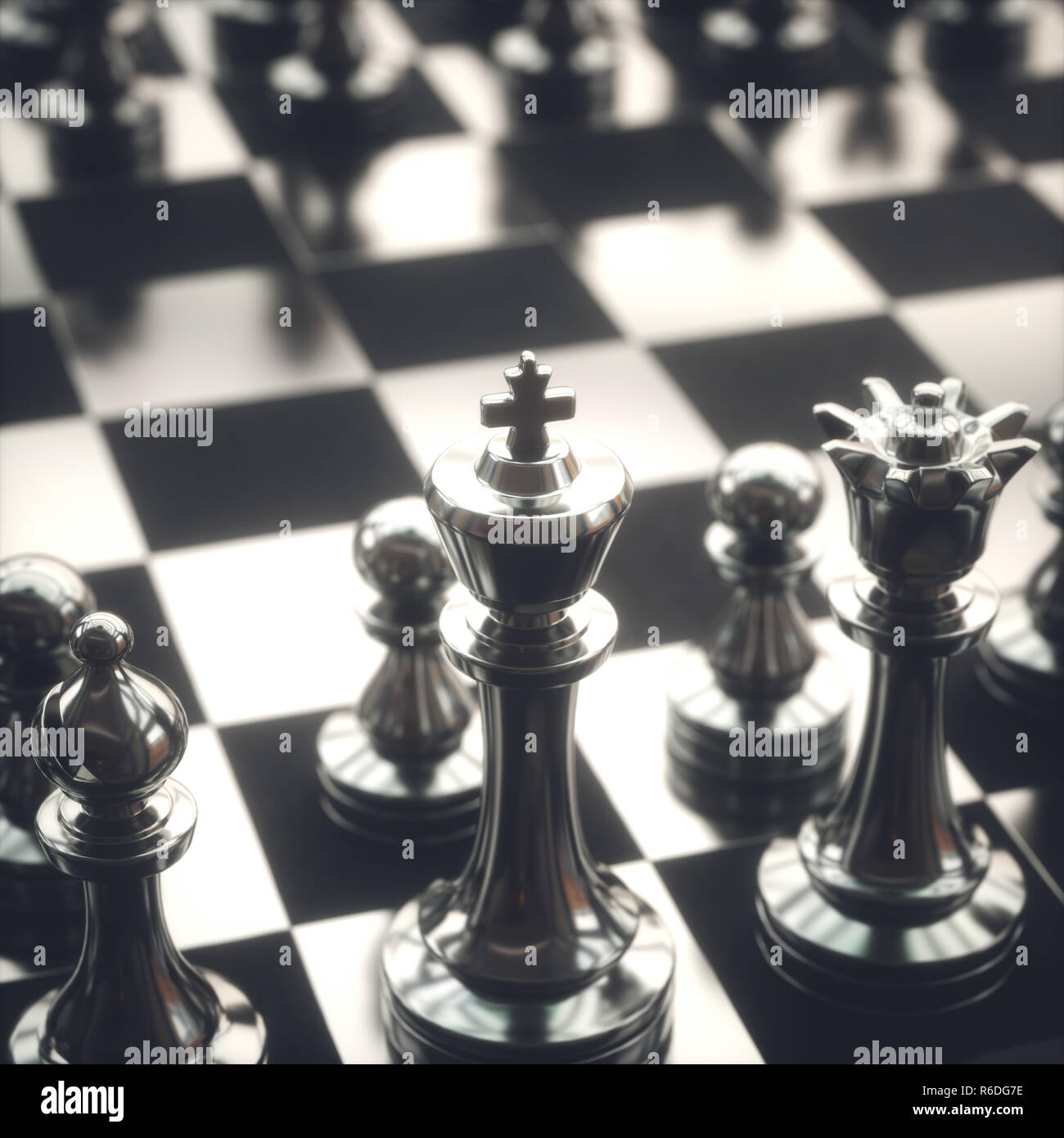 Pezzi di scacchi Gameboard Foto Stock