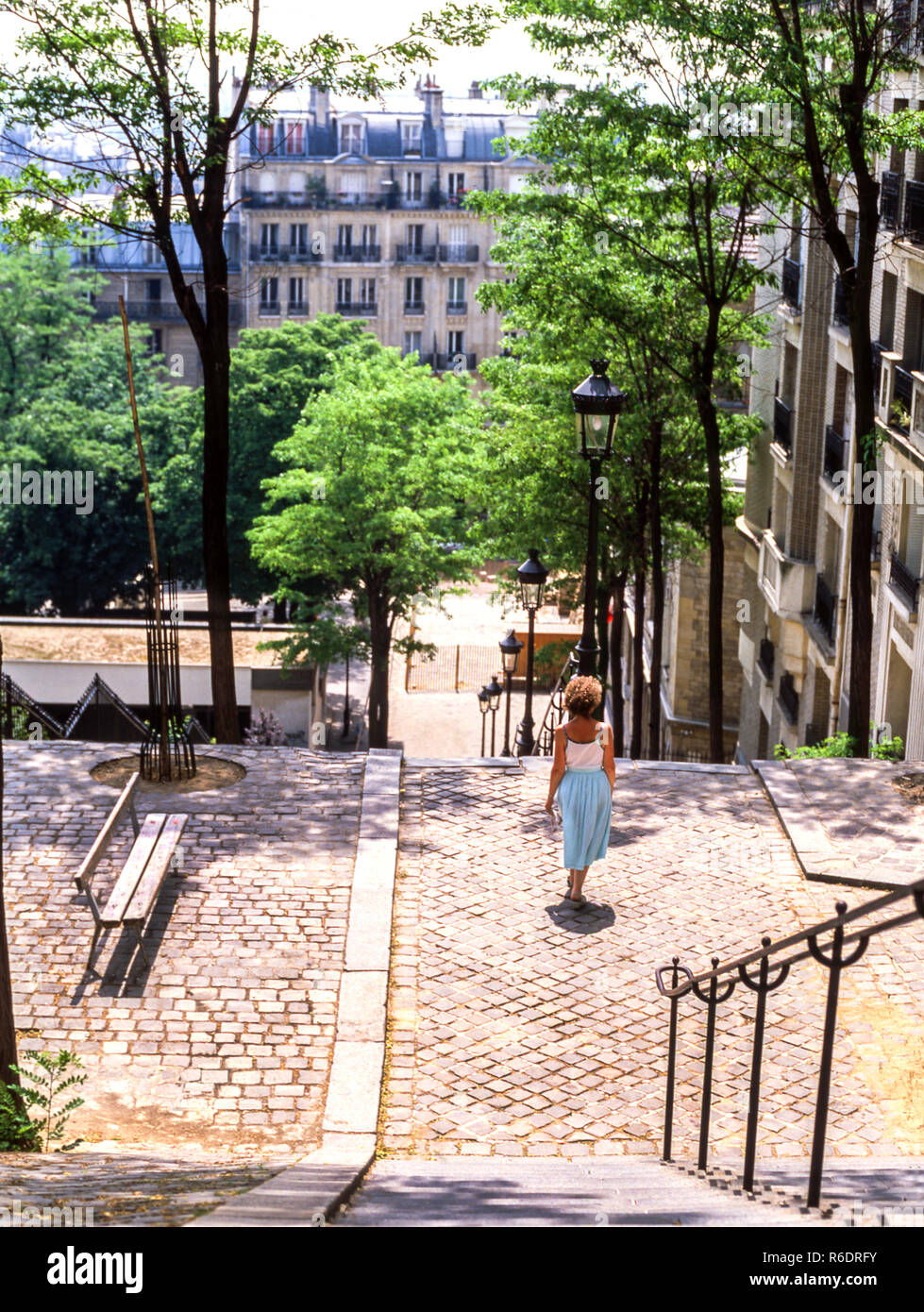 Francia.paris.Rue Foyatier in Montmatre arrondissment. Foto Stock