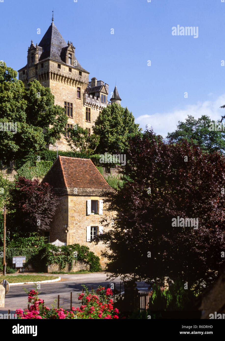 Francia Dept Dordogne. Chateau de Montfort Foto Stock