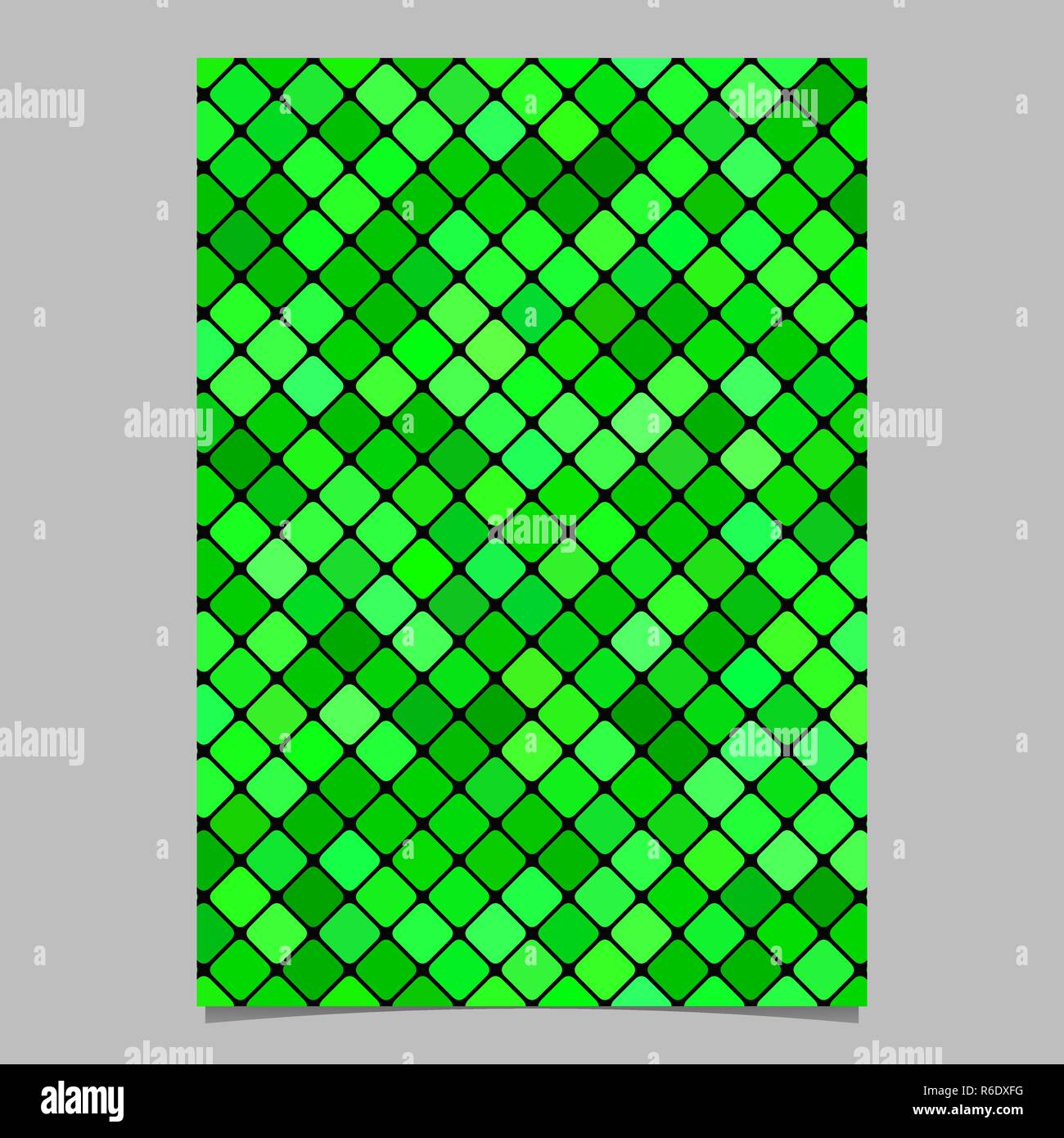 Diagonale verde quadrato arrotondato pattern modello brochure sfondo Illustrazione Vettoriale