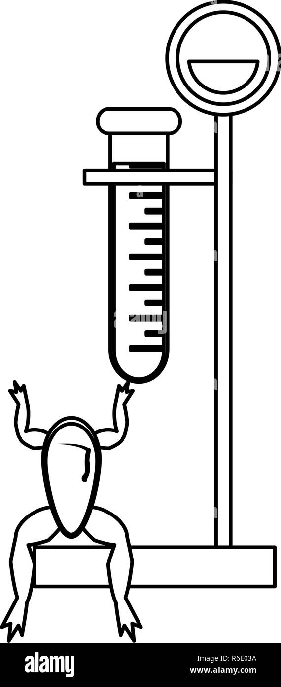 Esperimenti scientifici e le indagini in bianco e nero Illustrazione Vettoriale