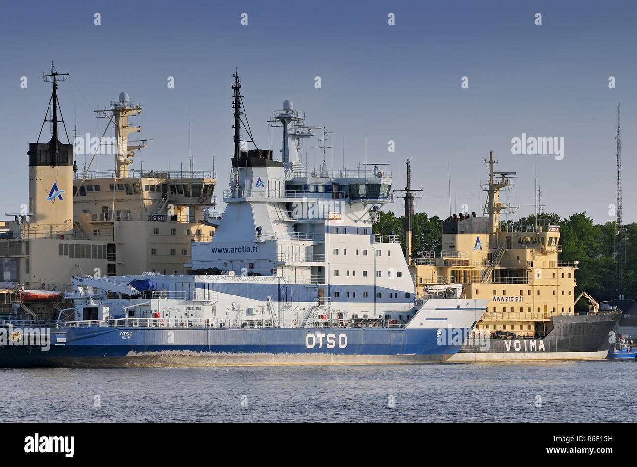 Rompighiaccio nel porto di Helsinki Finlandia Foto Stock