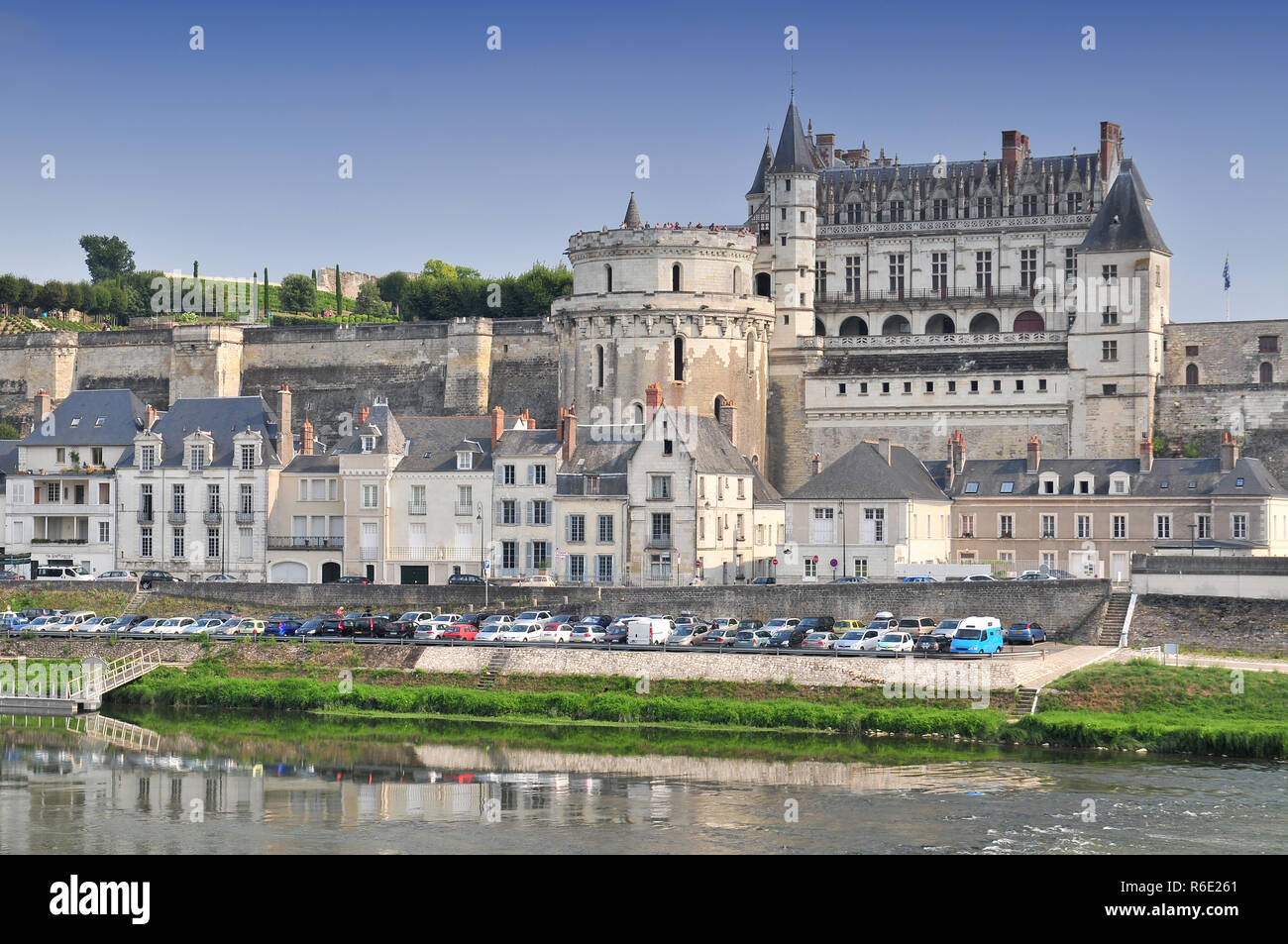 Chateau D'Amboise Francia questo Castello Reale si trova a Amboise nella Valle della Loira è stata costruita nel XV secolo ed è un'attrazione turistica Foto Stock
