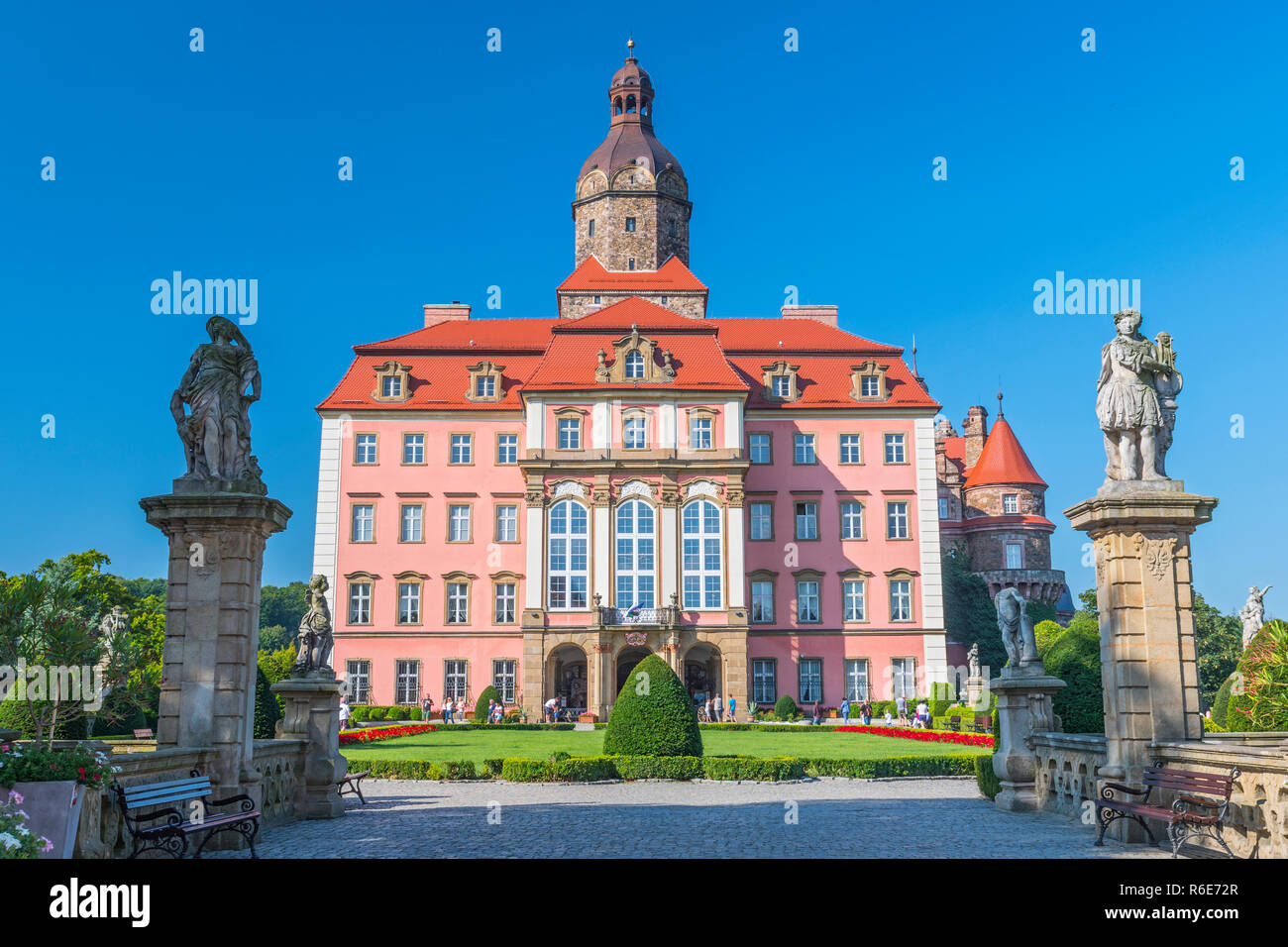 Il castello di Ksiaz, il più grande castello nella Slesia regione della Polonia Foto Stock