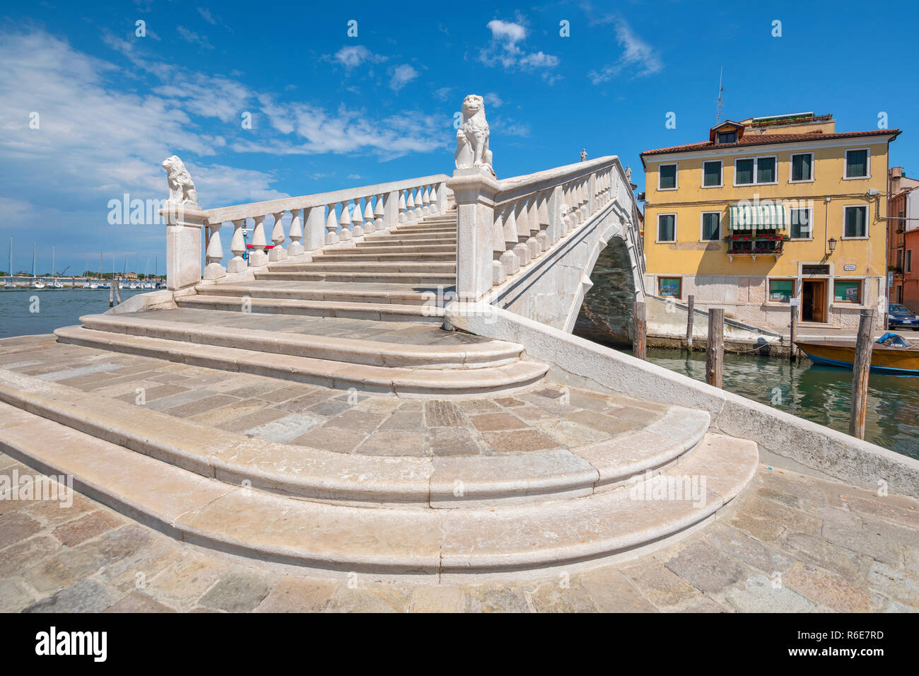 Le scale del ponte Seventeenth-Century Vigo a Chioggia, Venezia Italia Foto Stock
