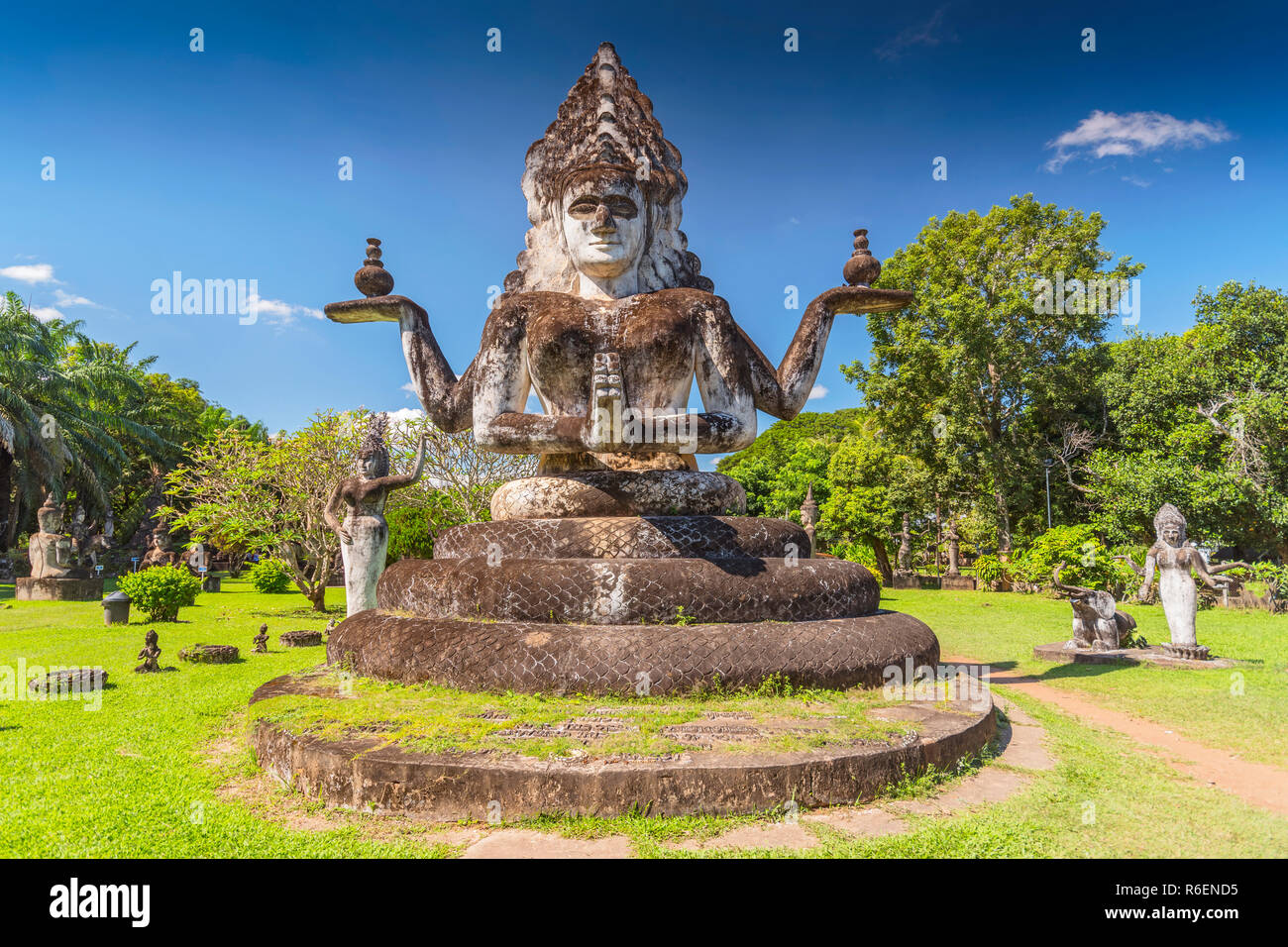 Statua di Buddha In Buddha Park, Xieng Khouan, Vientiane, Laos, Indocina, Asia Foto Stock