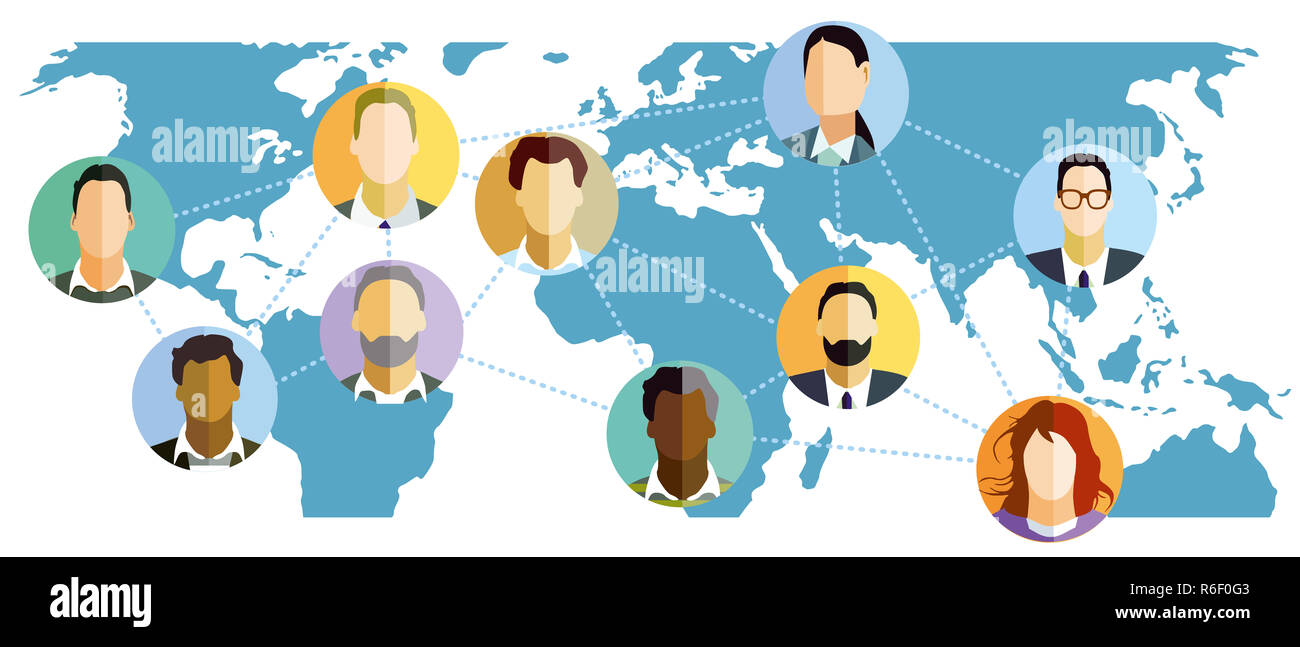 I collegamenti in tutto il mondo,il simbolo illustrazione Foto Stock