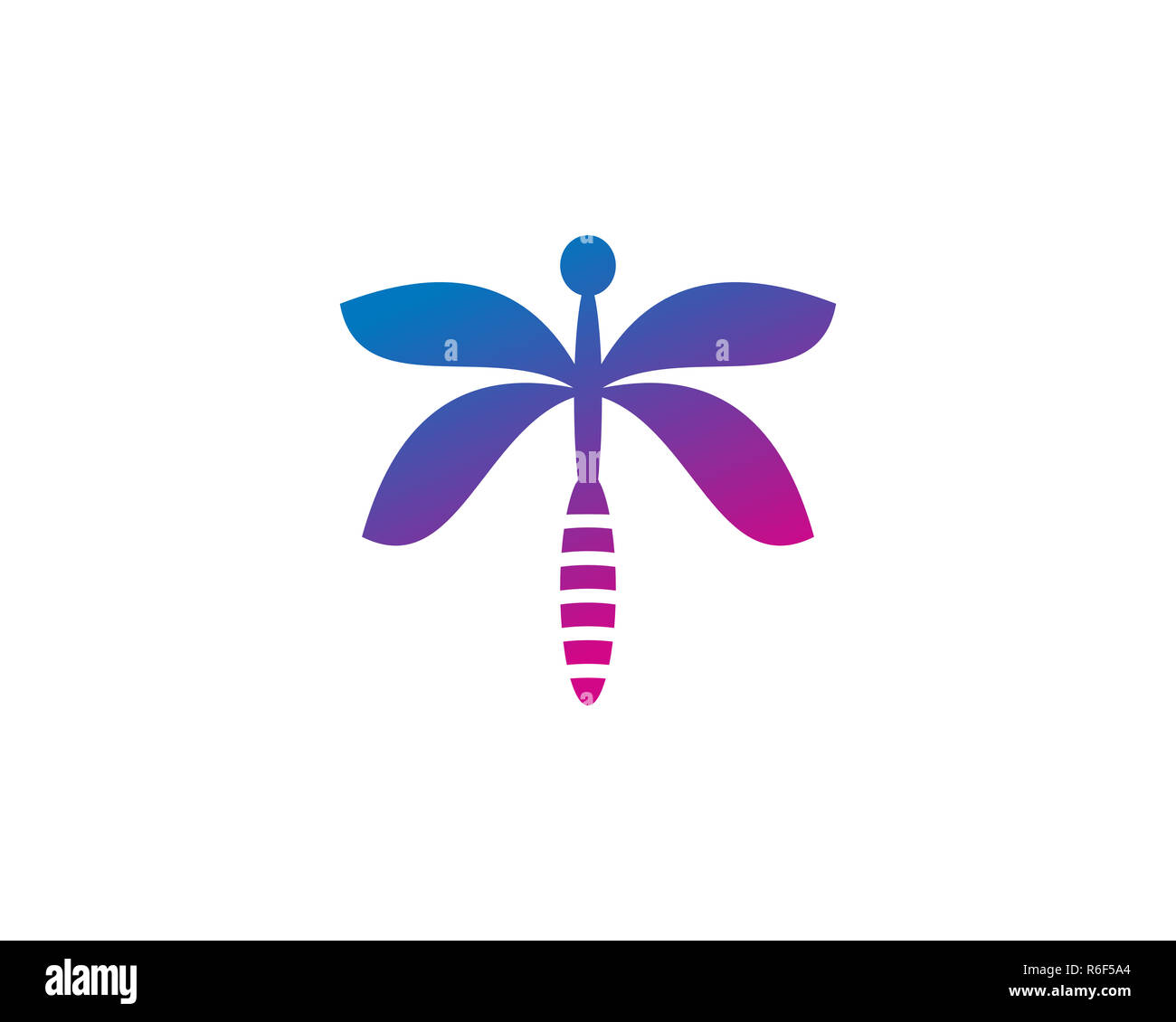 Il logo a forma di libellula Foto Stock
