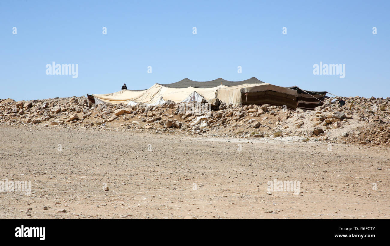 Tenda beduina lungo la King's Highway, Giordania Foto Stock