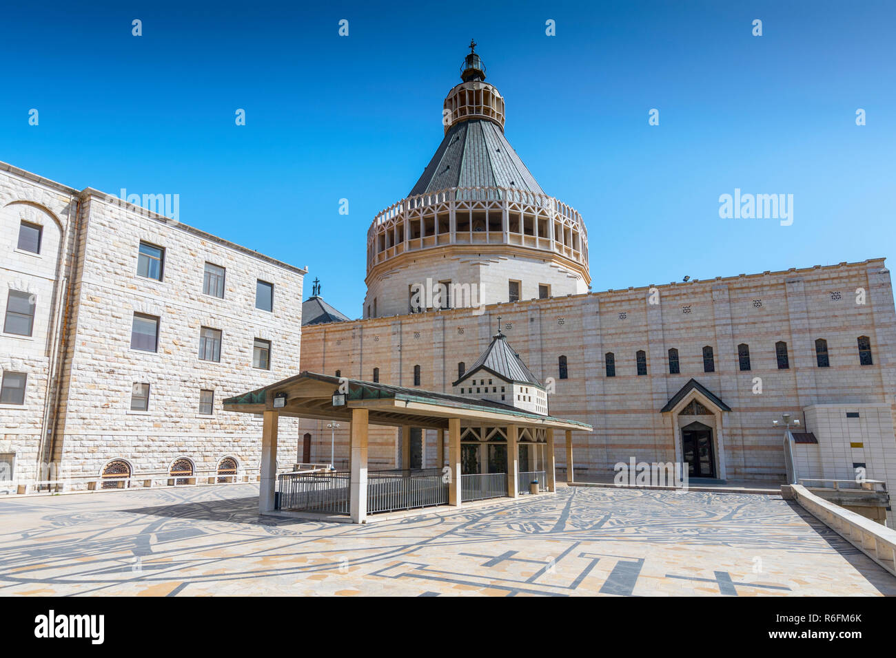 Basilica dell'Annunciazione a Nazareth, la Galilea, Israele Foto Stock