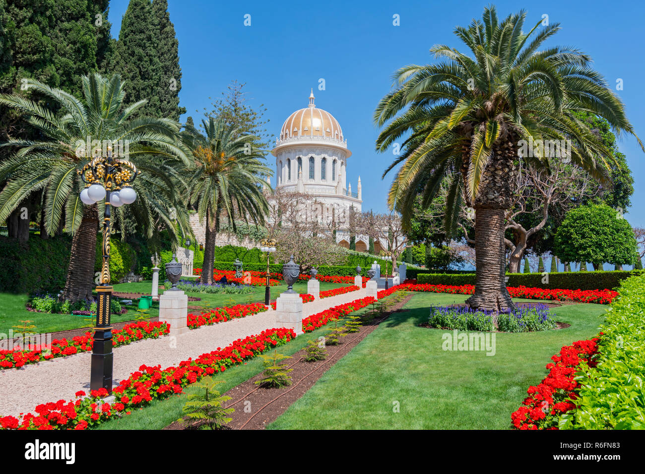 Bahai Santuario del Bab e i giardini circostanti, Haifa, Israele Foto Stock