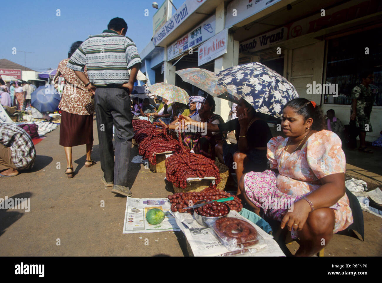 Il mercato del venerdì, mapusa, Goa, India Foto Stock