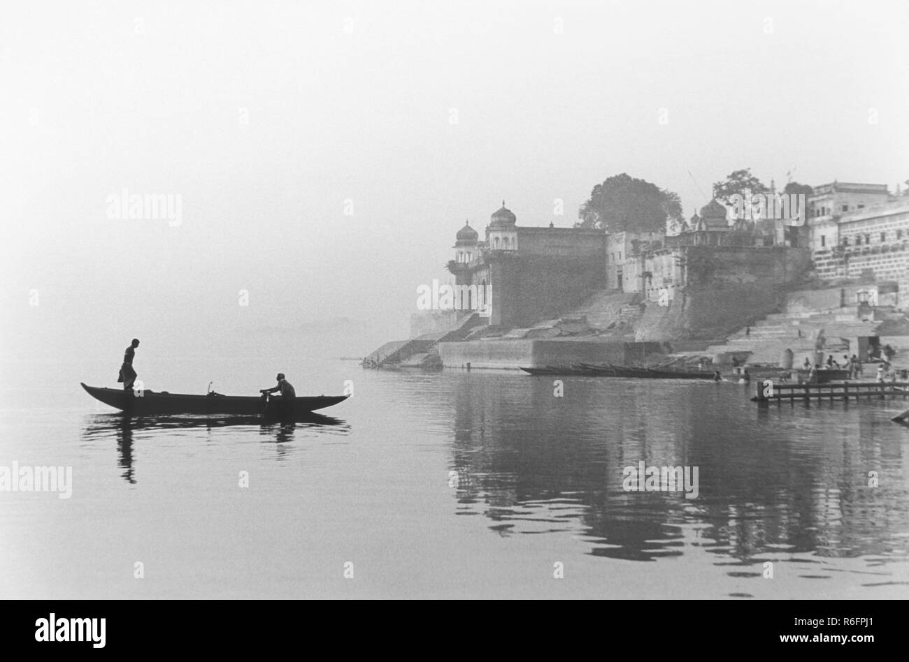 Ganga River Ganges, Varanasi, Uttar Pradesh, India, vecchia immagine annata 1900s Foto Stock