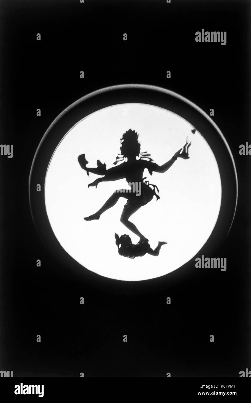 Danza Shiva vetro pittura, India, vecchia annata 1900s foto Foto Stock