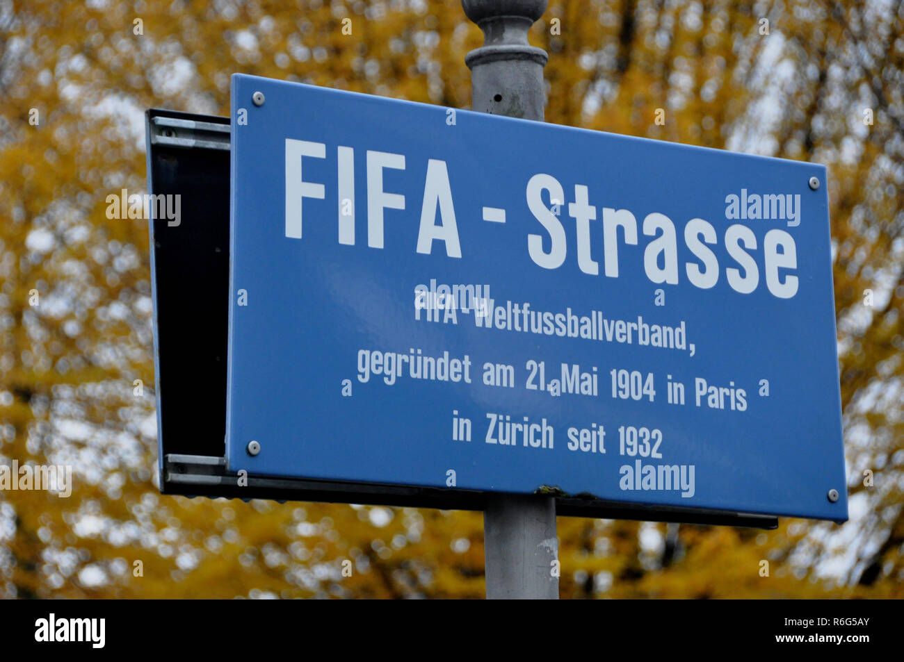 Svizzera: la FIFA-street in Zürich-Fluntern, dove la sede di FIFA è situato Foto Stock