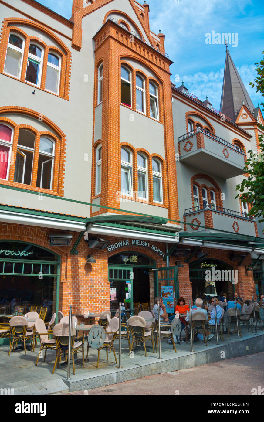 Browar Miejski Sopot, birreria ristorante, Bohaterow Monte Cassino Sopot, Polonia Foto Stock